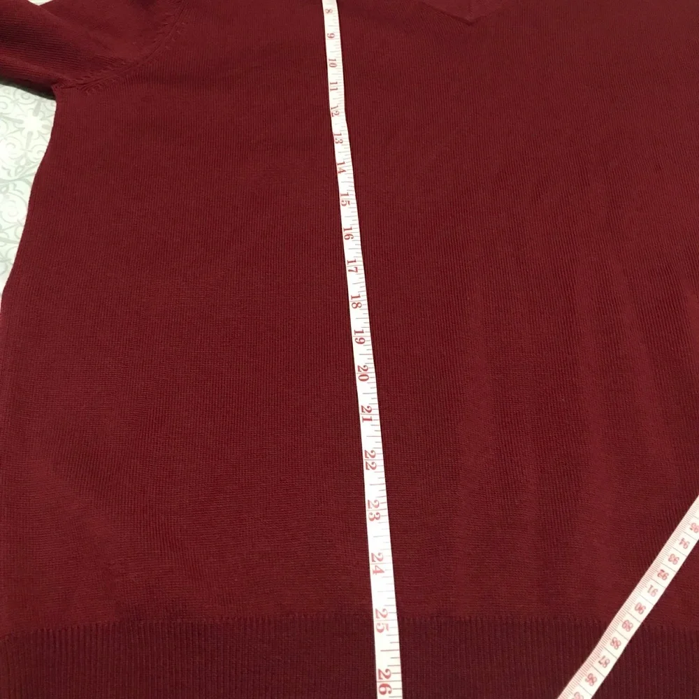 Brooks Brothers 346 (Size L)Buttery Soft Merino Wool Pullover Sweater,V-Neck Red